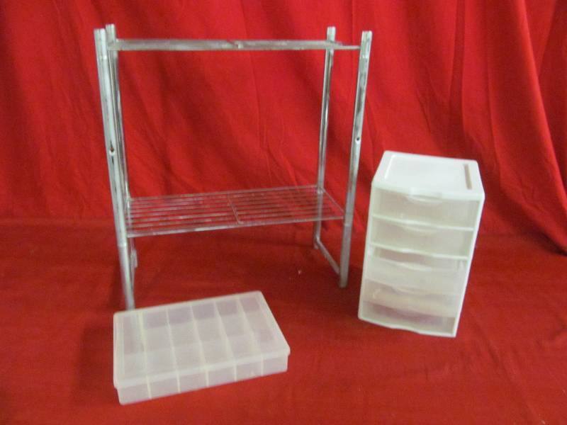 lot 144 image: wire rack storage drawer cart