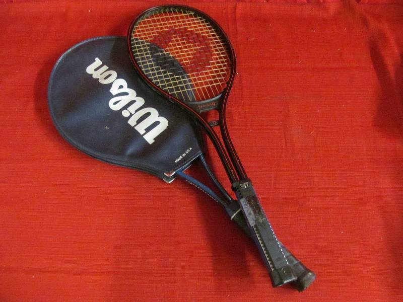 lot 150 image: Spalding ,Wilson tennis rackets