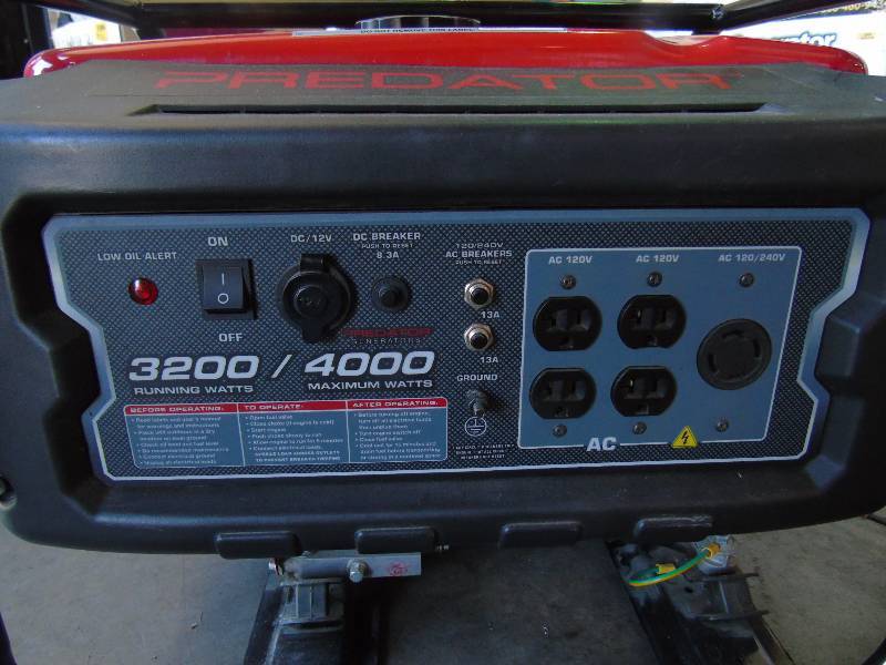 lot 54 image: 4000 Peak3200 Running Watts, 6.5 HP (212cc) Generator EPA III