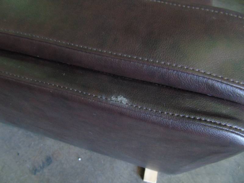 lot 58 image: Monarch Specialties Dark Brown Leather Loveseat