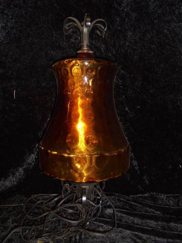 Hanging Amber Glass Lamp