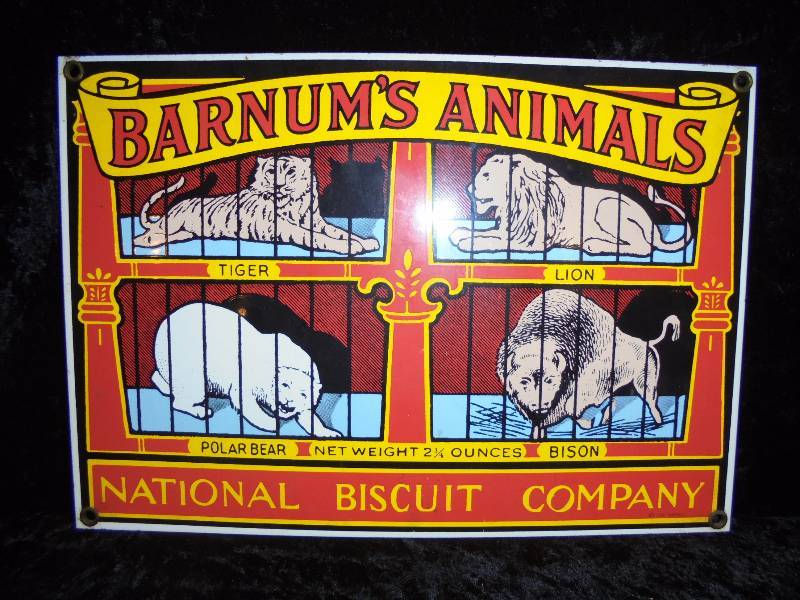 Barnums Animals Procelain Sign