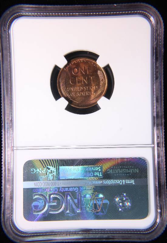 1909 VDB WHEAT CENT MS63 RB NGC CERTIFIED