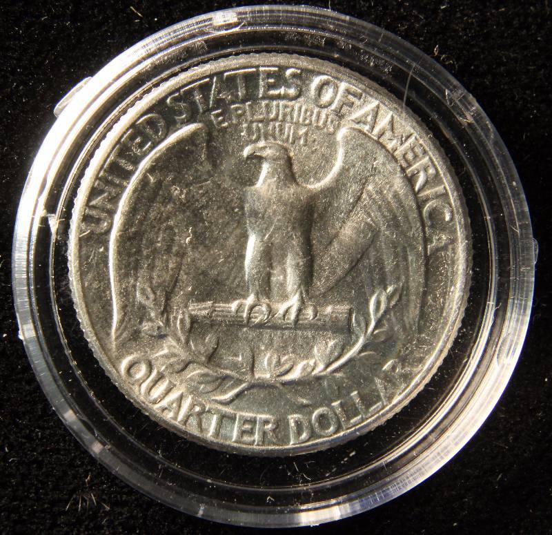 1958 WASHINGTON SILVER QUARTER UNC IN AIRTITE HOLDER