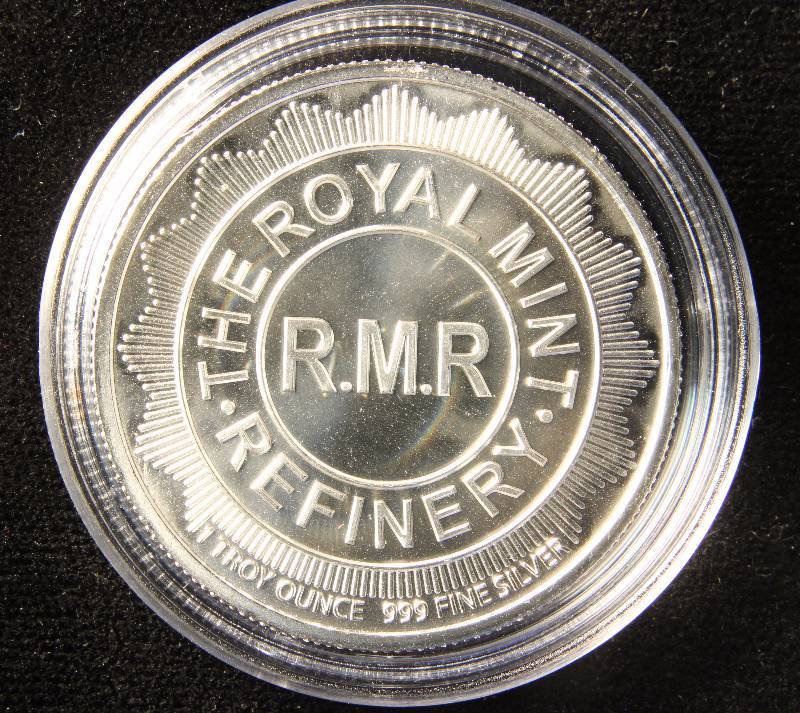 1 TROY OZ. .999 FINE SILVER ROYAL MINT REFINERY IN AIRTITE HOLDER