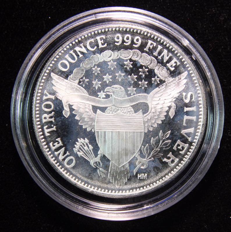 1 TROY OZ. .999 FINE SILVER KENNEDY DESIGN IN AIRTITE HOLDER