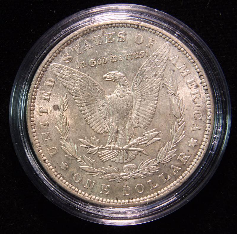 1890 MORGAN SILVER DOLLAR AU IN AIRTITE HOLDER