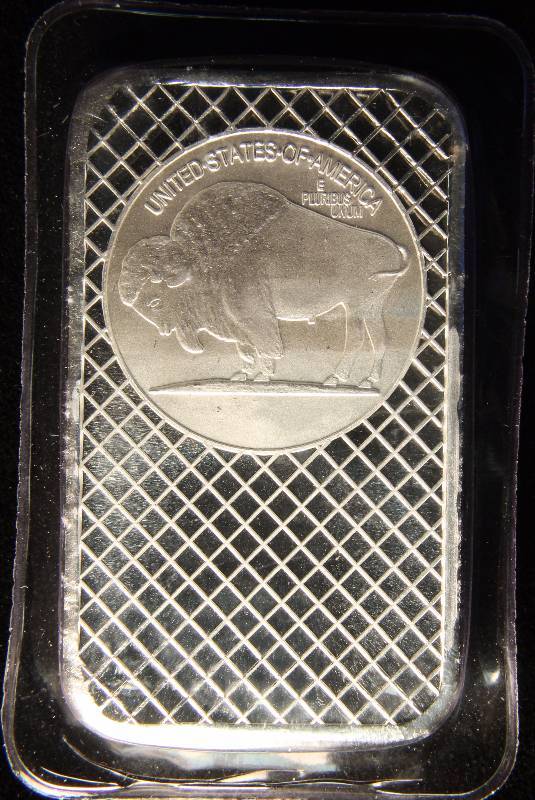 5 TROY Oz. .999 FINE SILVER BAR BUFFALO  INDIAN HEAD DESIGN SEALED