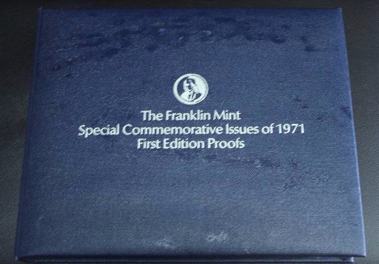 1971 FRANKLIN MINT COMMEMORATIVE STERLING SILVER PROOFS IN ORIGINAL BOOK (36 COINS) - melt27.3 troy Oz. pure silver