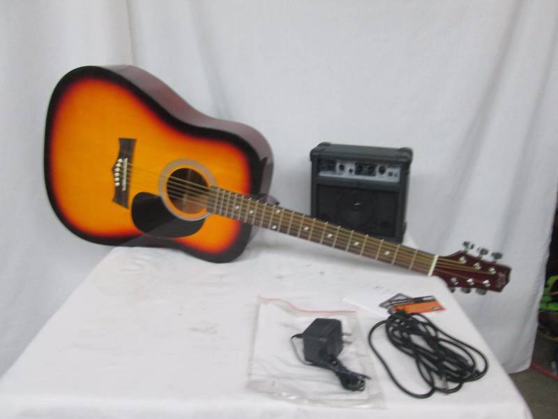 lot 26 image: Peavey Acoustic Electric Guitar and Amplifier