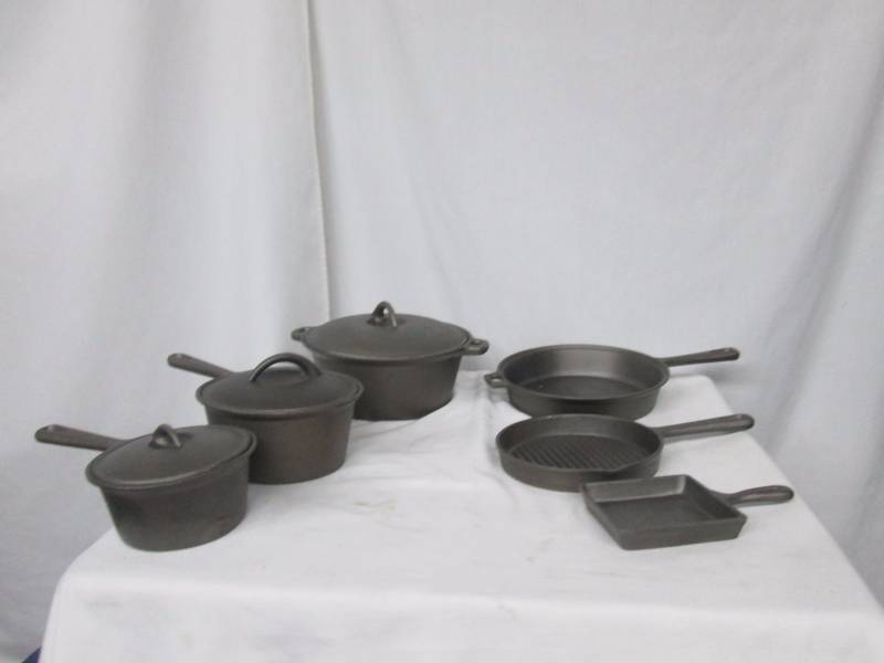 lot 31 image: Alcove 9-pc. Unseasoned Cast Iron Cookware Set