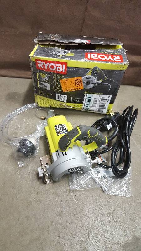 lot 2 image: Ryobi 4 in. Handheld Wet Tile Saw  New