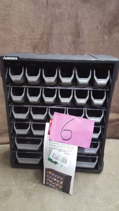 lot 6 image: Husky Garage Storage 28-Drawer Small Parts Organizer