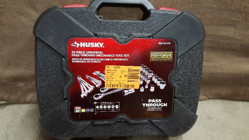 lot 16 image: Husky 38 in. and 12 in. Drive Pass-Through Mechanics Tool Set (54-Piece) New
