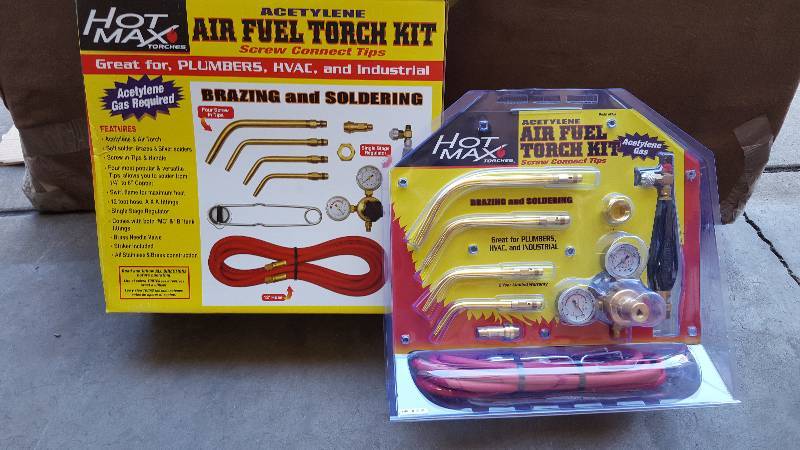 lot 22 image: Hot Max solder Torch Kit 4 Swirl flame Screw Connect Tips AFA-2 AirAcetylene  New