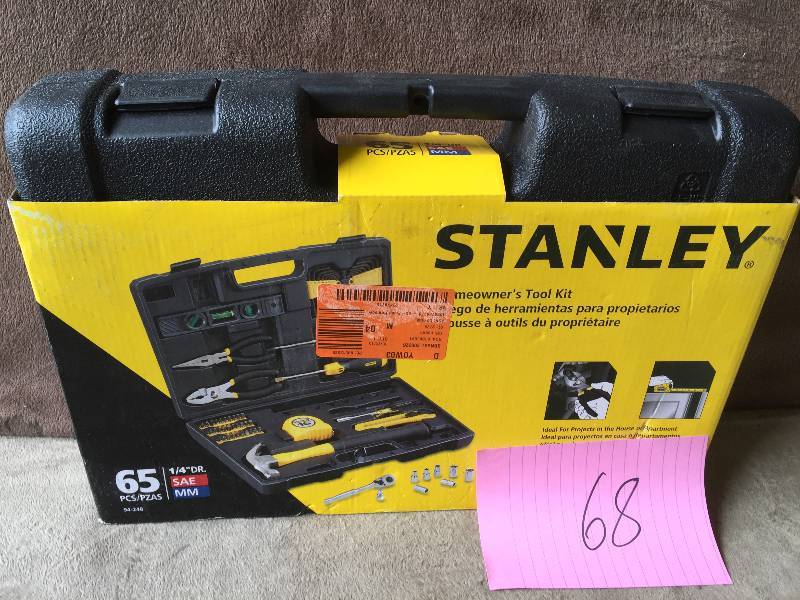 lot 68 image: Stanley 94-248 65-Piece Homeowners Tool Kit New