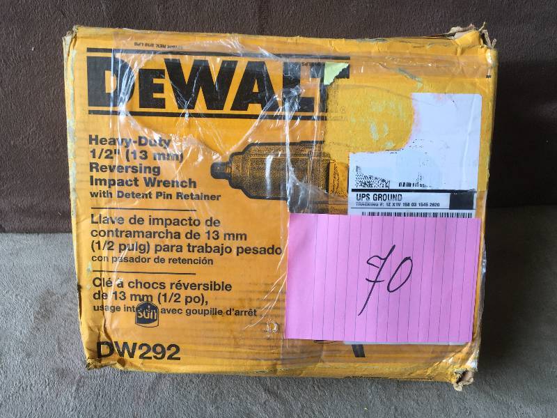 lot 70 image: Dewalt 7.5 Amp 12 in. Impact Wrench Kit Model # DW292K