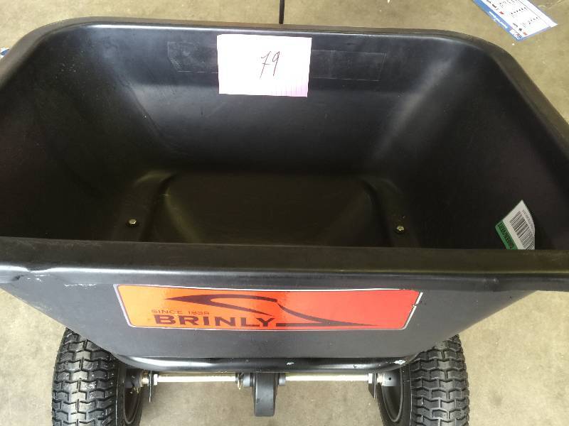 lot 79 image: Brinly-Hardy 125 lb. Tow-Behind Broadcast Spreader in like new Conditions