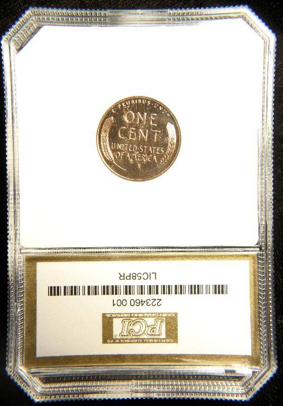 1958 PROOF US WHEAT CENT PR67 DEEP CAMEO PCI CERTIFIED