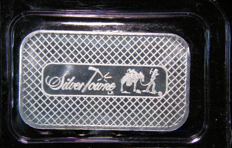 1 TROY OZ. .999 FINE SILVER BAR SILVERTOWNE PROSPECTOR SEALED
