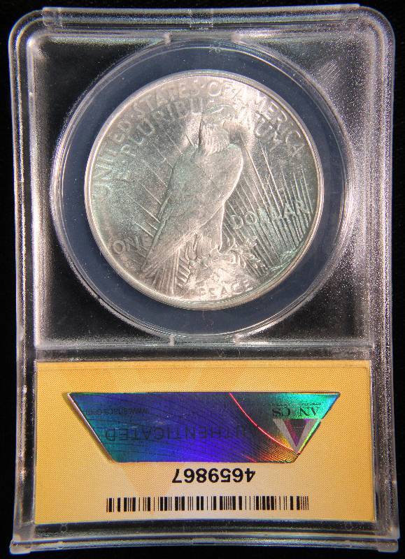 1922 PEACE SILVER DOLLAR MS63 ANACS CERTIFIED