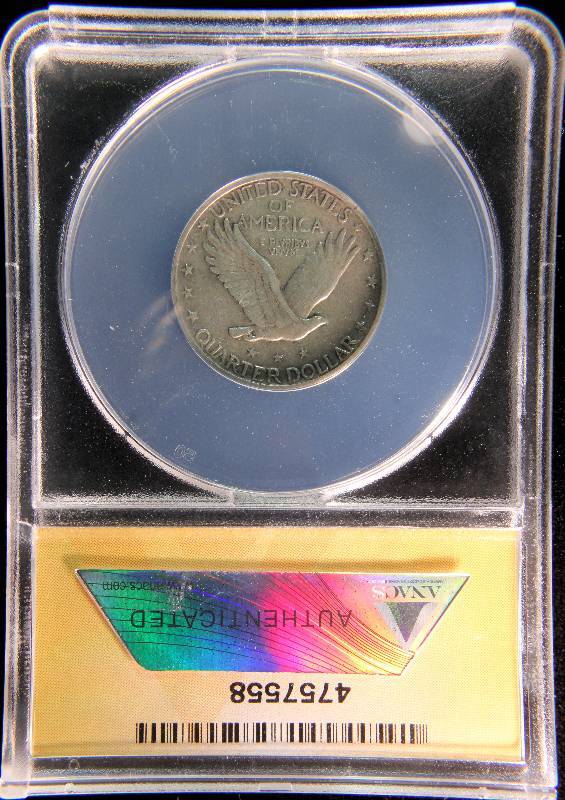 1925 STANDING LIBERTY SILVER QUARTER EF40 ANACS