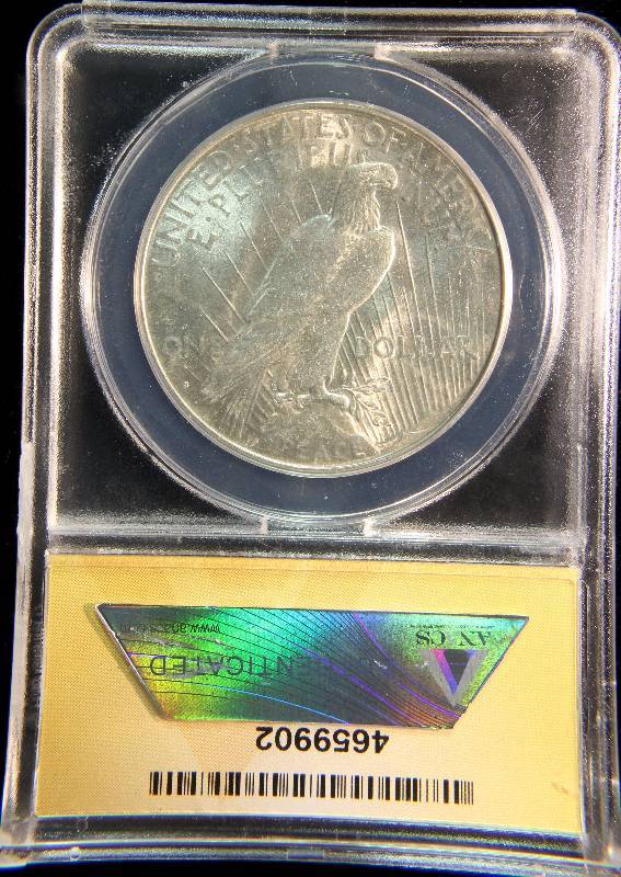 1923-S PEACE SILVER DOLLAR AU58 ANACS CERTIFIED