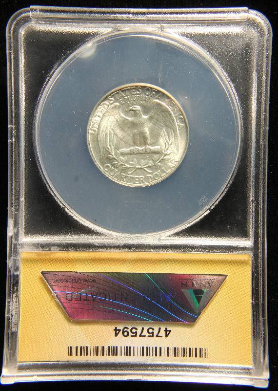 1944 WASHINGTON SILVER QUARTER MS63 ANACS