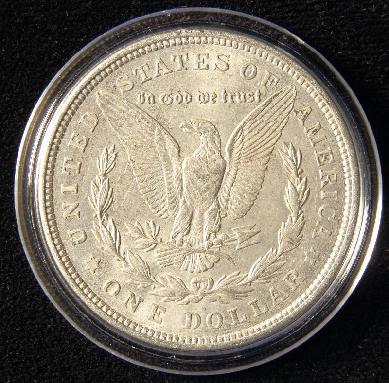 1921-D MORGAN SILVER DOLLAR AU IN AIRTITE HOLDER