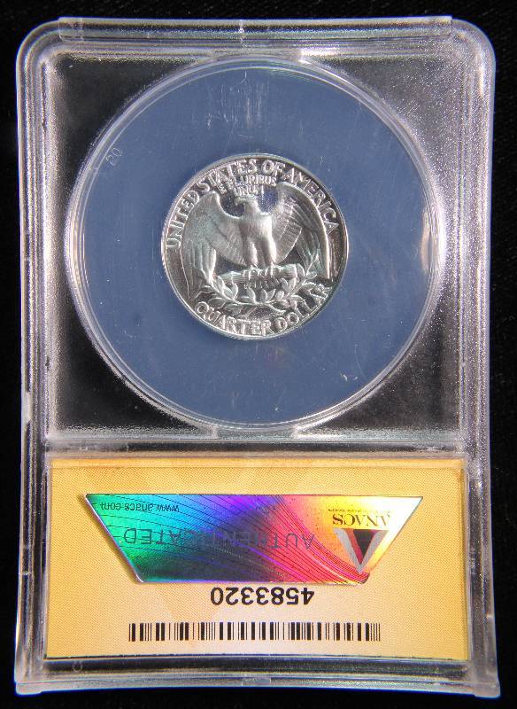 1961 WASHINGTON SILVER QUARTER PROOF PF67 ANACS HIGH GRADE