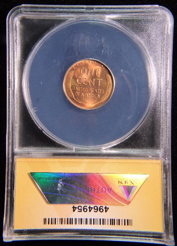 1956-D WHEAT CENT MS66 RED ANACS