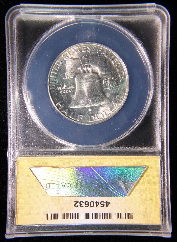 1960 FRANKLIN SILVER HALF DOLLAR MS64 ANACS