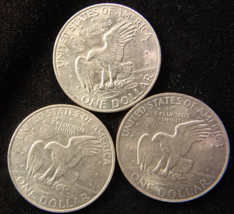 GROUP OF 3 EISENHOWER CLAD DOLLARS