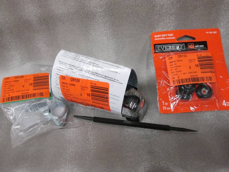 Chrome tub spout, Everbilt HD pads ...