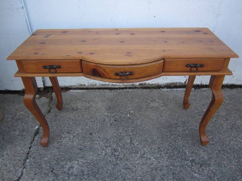 All wood table, 51 x 22 top...