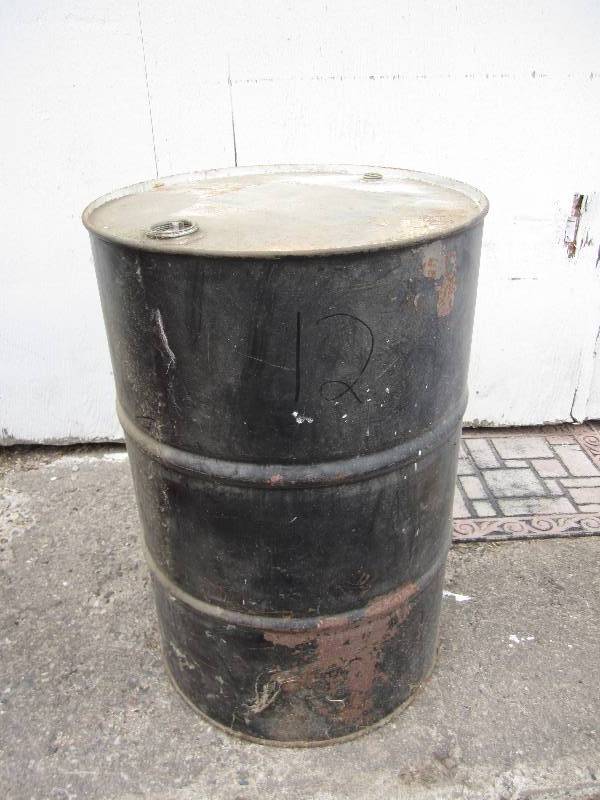 Metal barrel...