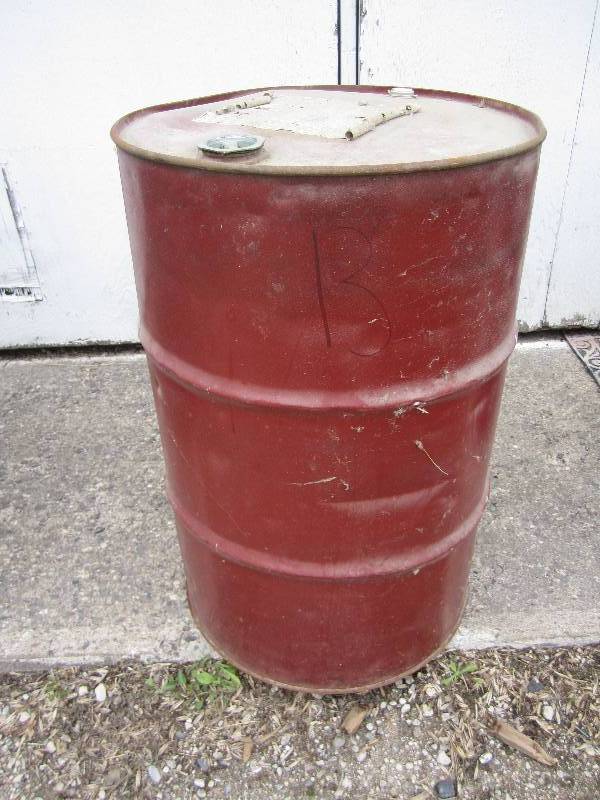 Metal barrel...
