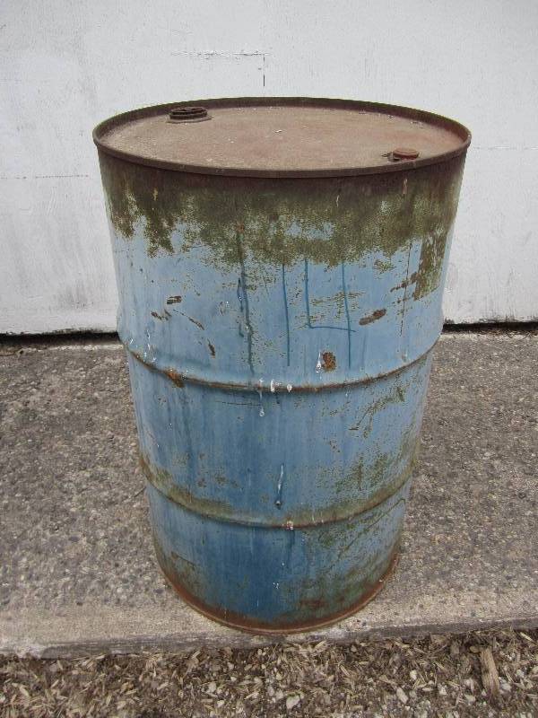 Metal barrel...
