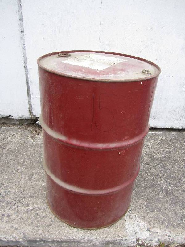 Metal barrel...