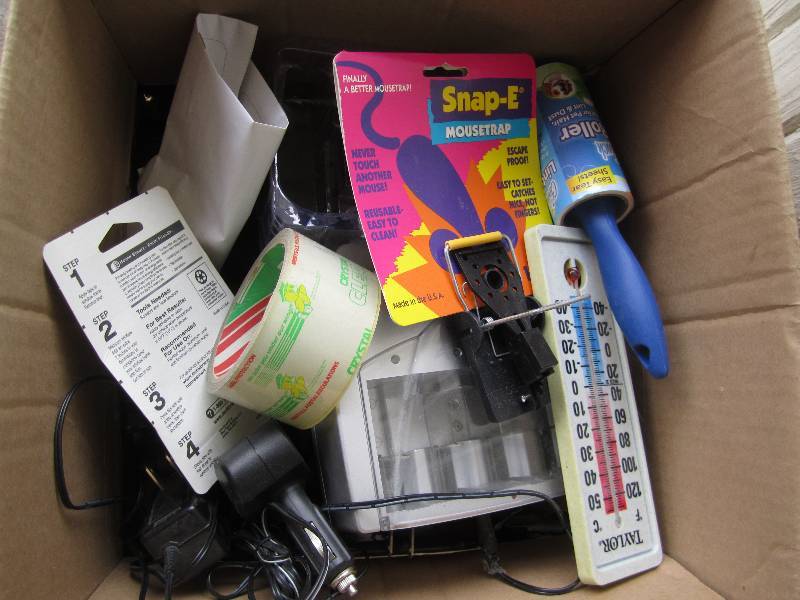 box of misc office and household su...