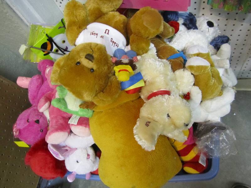 huge bin of stuffed animals ...