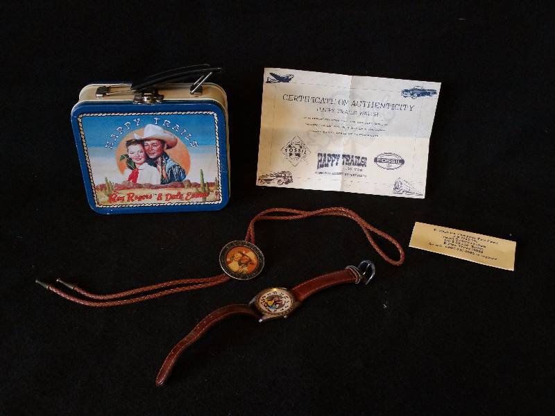 lot 33 image: Roy Rogers and Dale Evans Fossil Watch and Bolo Tie
