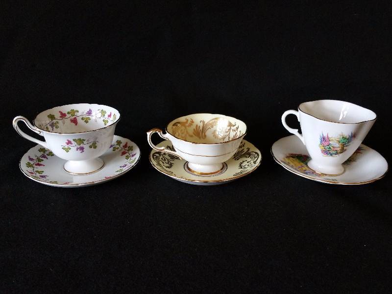 lot 78 image: (3) Fine China Tea Cups and Saucers