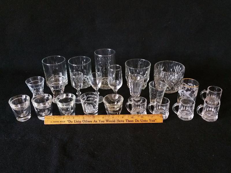 lot 92 image: Large Group of Shot Glasses and Other Tumblers