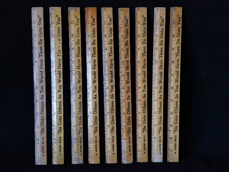 lot 98 image: (9) Coca-Cola Do Unto Other Vintage Rulers