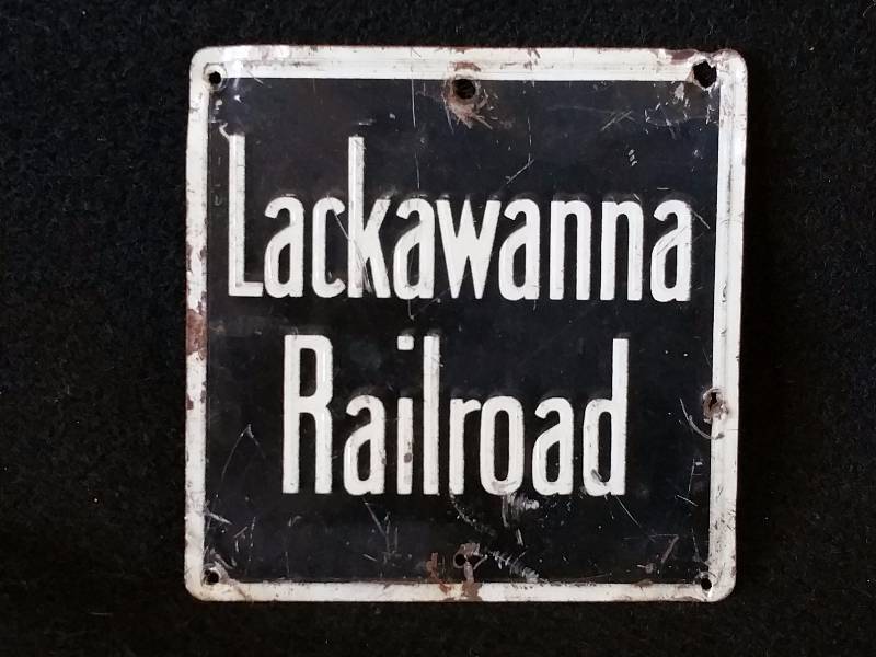 lot 120 image: Metal Vintage Lackawanna Railroad Sign