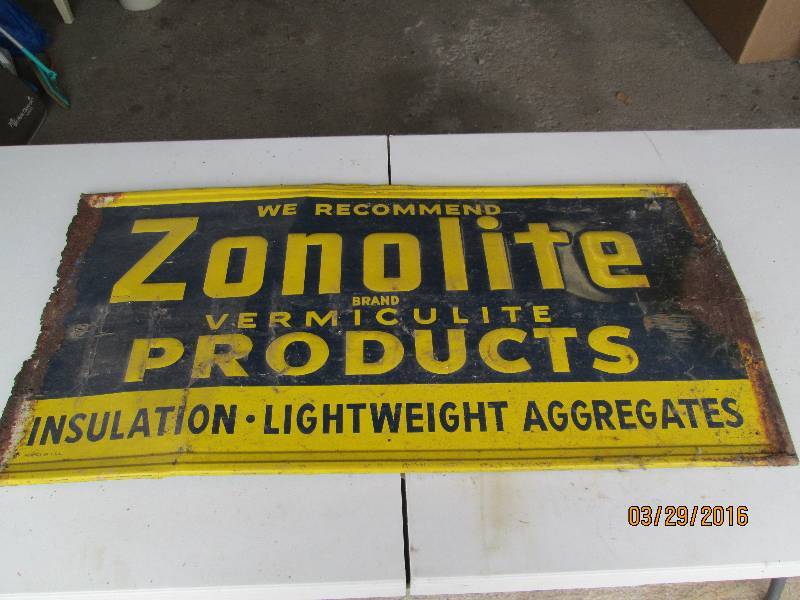 lot 151 image: Zonolite Insulation Sign