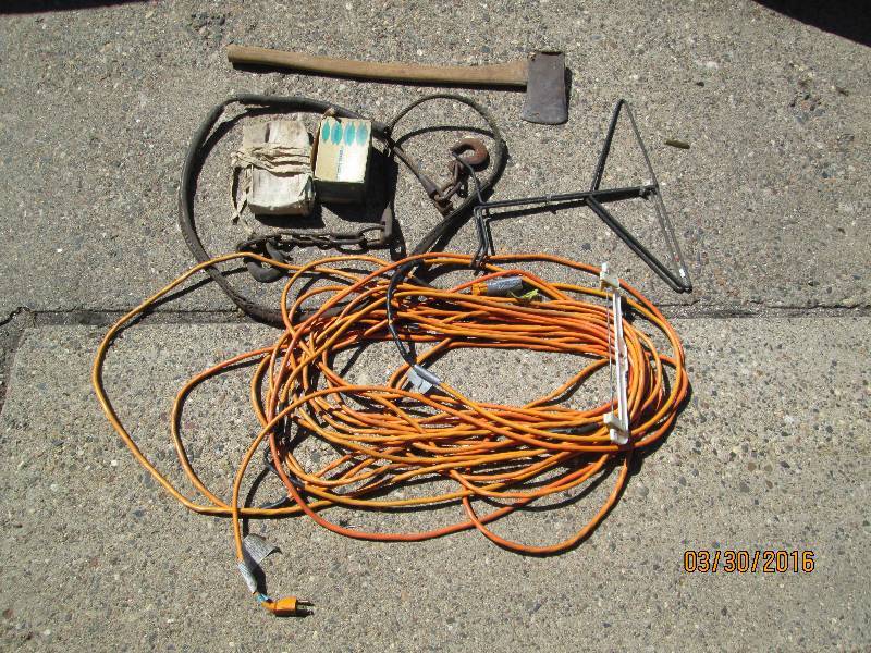 lot 181 image: Ax, Cable & Extention Cord