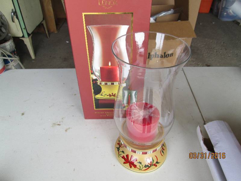 lot 249 image: Lenox Holiday Hurricane Candle Holder