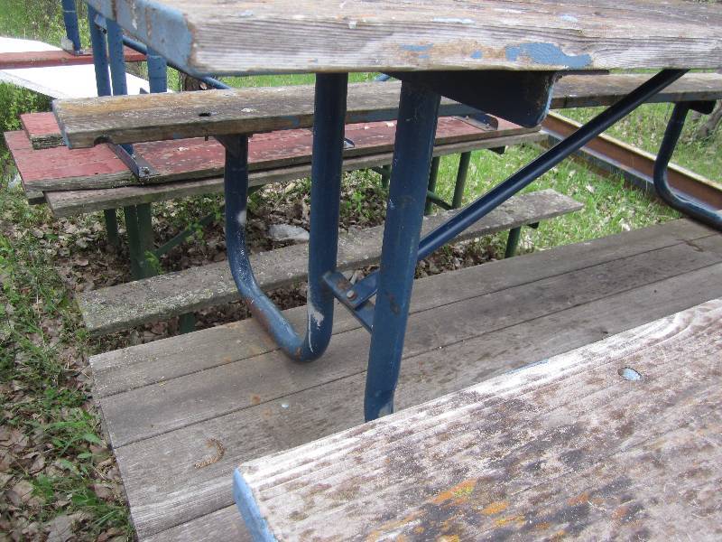 Lot of 4 picnic tables, frames made...
